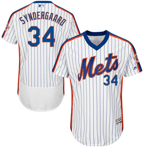 New York Mets #34 Noah Syndergaard White Alternate Flexbase Authentic Collection Player Jersey