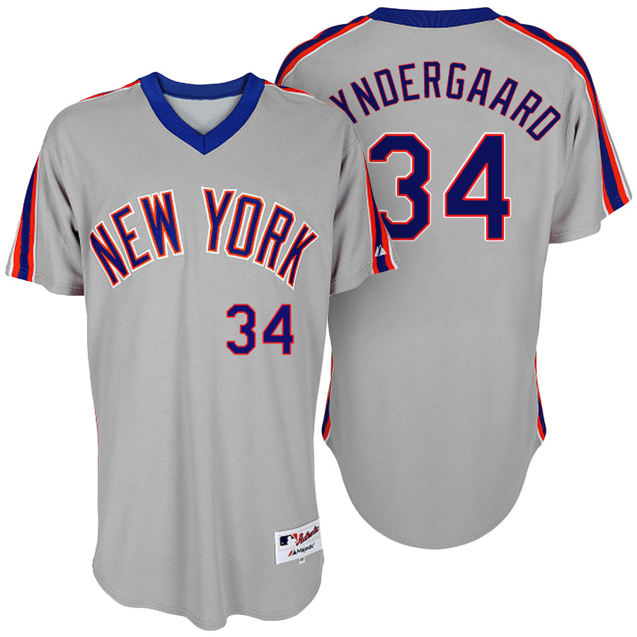 New York Mets Noah Syndergaard #34 Majestic Gray Authentic Turn Back the Clock Jersey