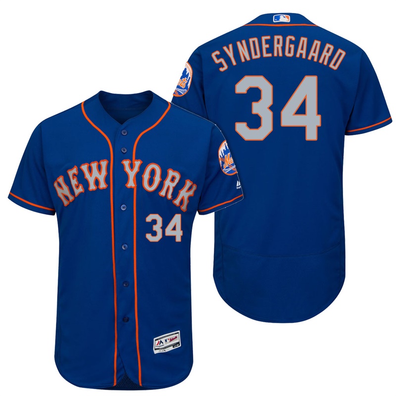 New York Mets Noah Syndergaard #34 Royal/Gray 2017 Alternate Flex Base Jersey