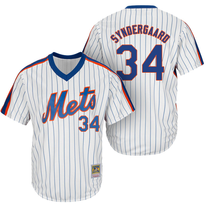 New York Mets Noah Syndergaard #34 Majestic White Cooperstown Cool Base Collection Player Jersey