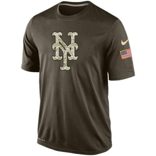 New York Mets Olive Camo Team Logo Baseball T-Shirt