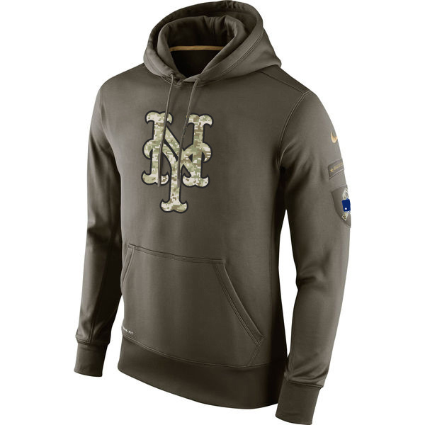 New York Mets Olive Salute To Service Pullover Hoodie