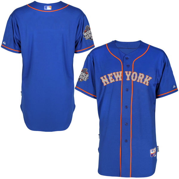 New York Mets 2015 World Series Champions Patch Royal Authentic Cool Base Team Jersey