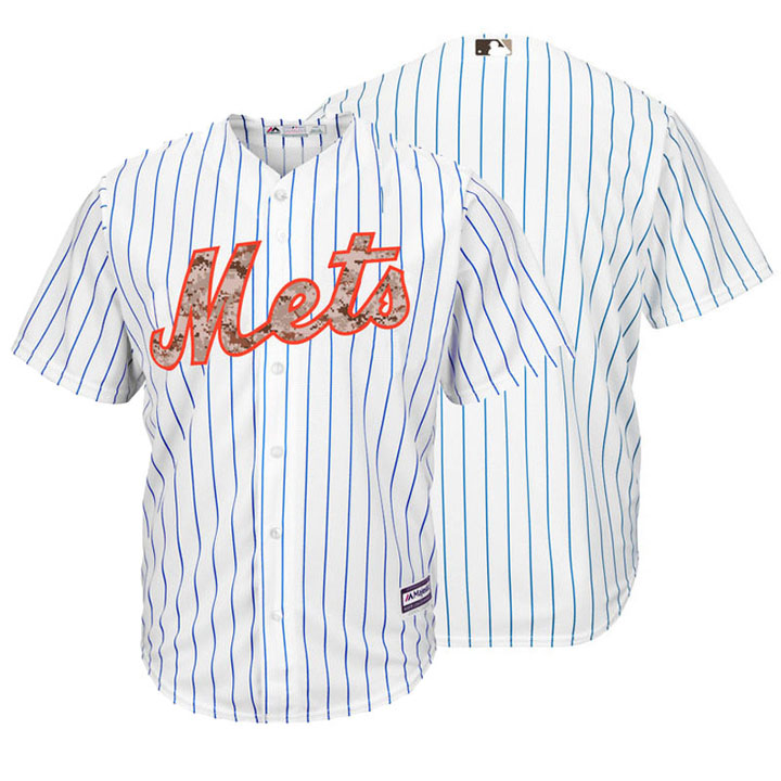 New York Mets Majestic White Camo Logo Team Jersey