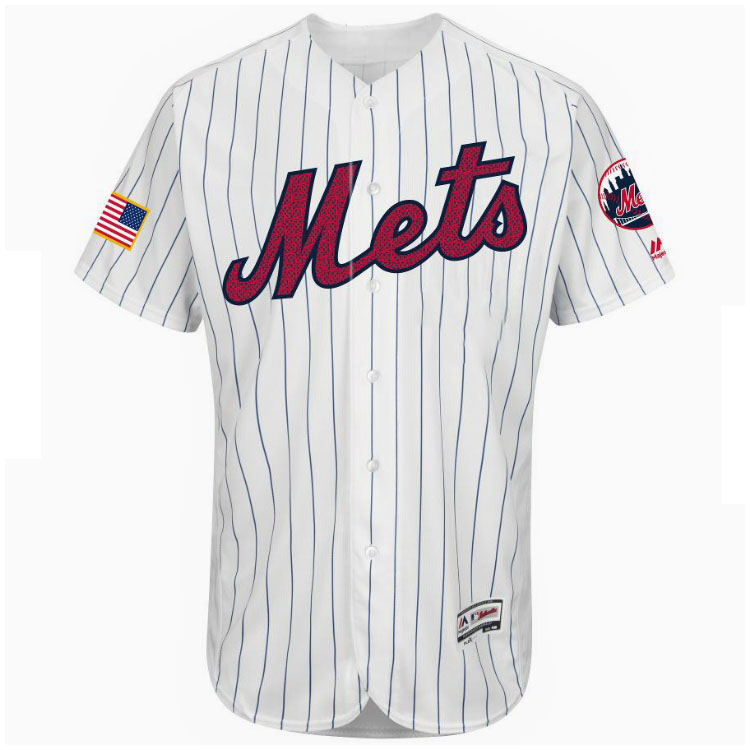 New York Mets Majestic White 2016 Independence Day Stars & Stripes Flex Base Team Jersey