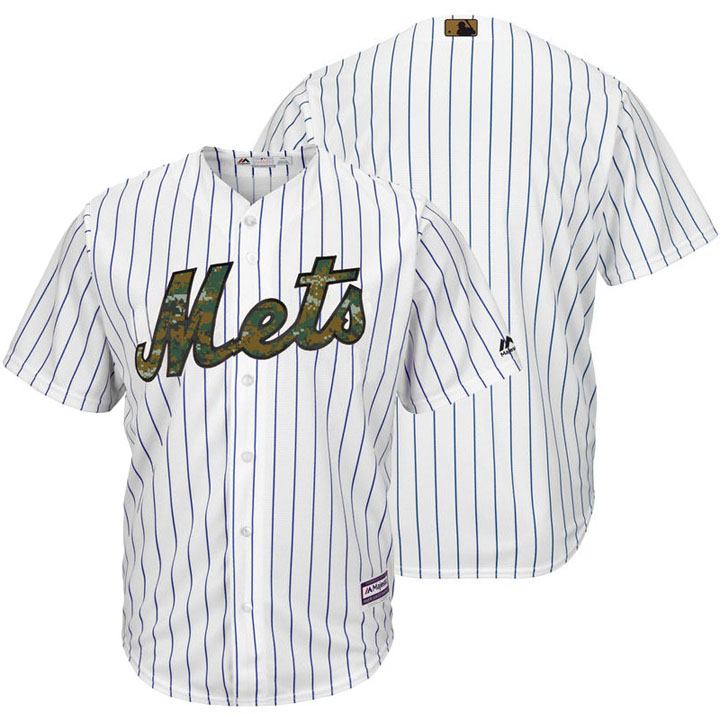 New York Mets White Camo Fashion 2016 Memorial Day Cool Base Jersey