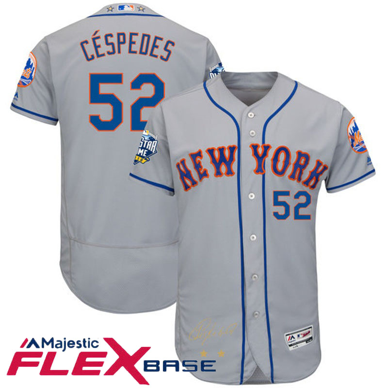 New York Mets Yoenis Cespedes #52 Majestic Gray 2016 MLB All-Star Game Signature Flex Base Jersey