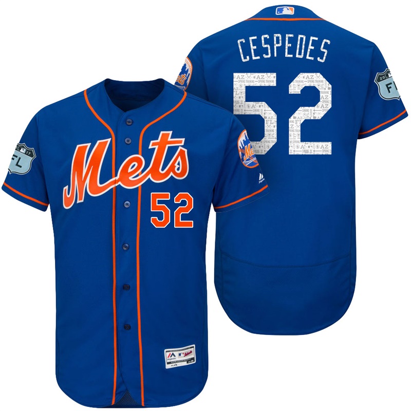 New York Mets Yoenis Cespedes #52 Royal 2017 Spring Training Grapefruit League Patch Authentic Collection Flex Base Jersey