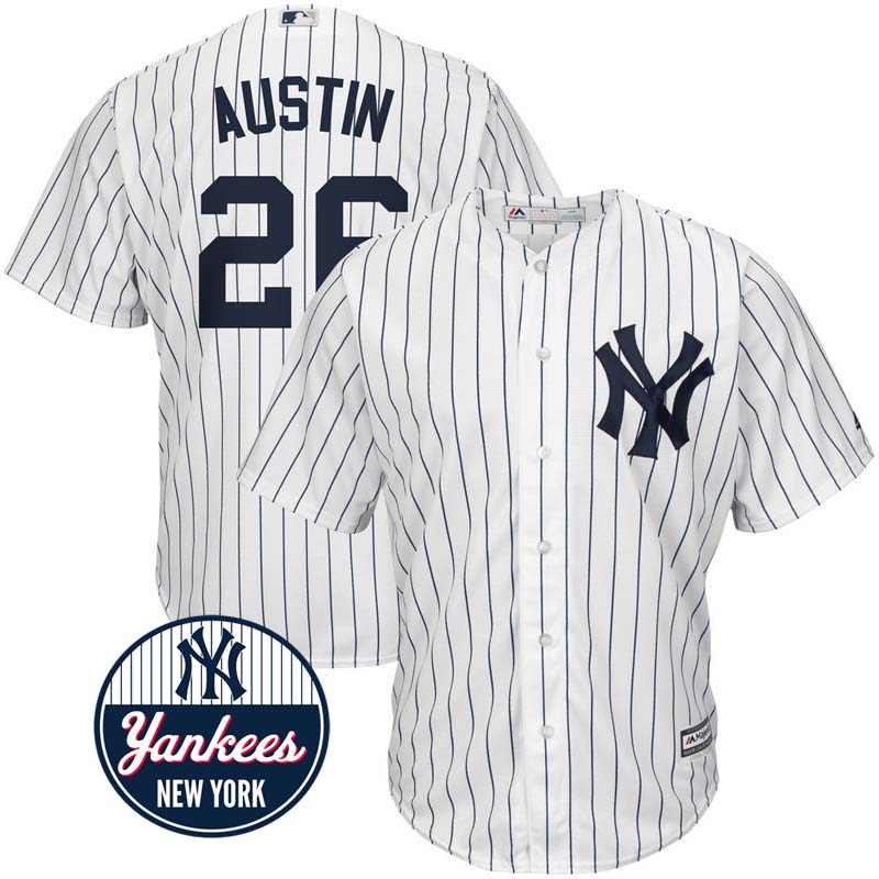 New York Yankees #26 Tyler Austin White Cool Base Jersey