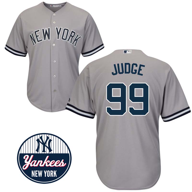 New York Yankees #99 Aaron Judge Road Gray Cool Base Jersey