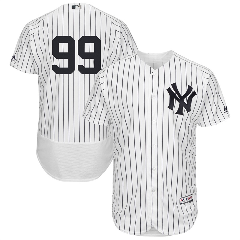 Men New York Yankees Aaron Judge #99 White Home Flex Base Jersey