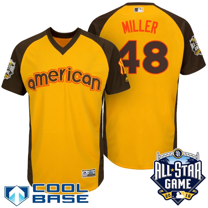 2016 MLB All-Star American New York Yankees Andrew Miller #48 Yellow Home Run Derby Cool Base Jersey