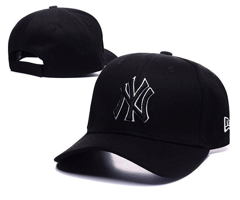 New York Yankees Black Basic Logo New Era Adjustable Hat