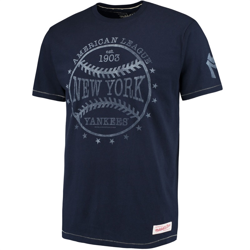 Mens New York Yankees Batted Ball Navy Tailored T-Shirt