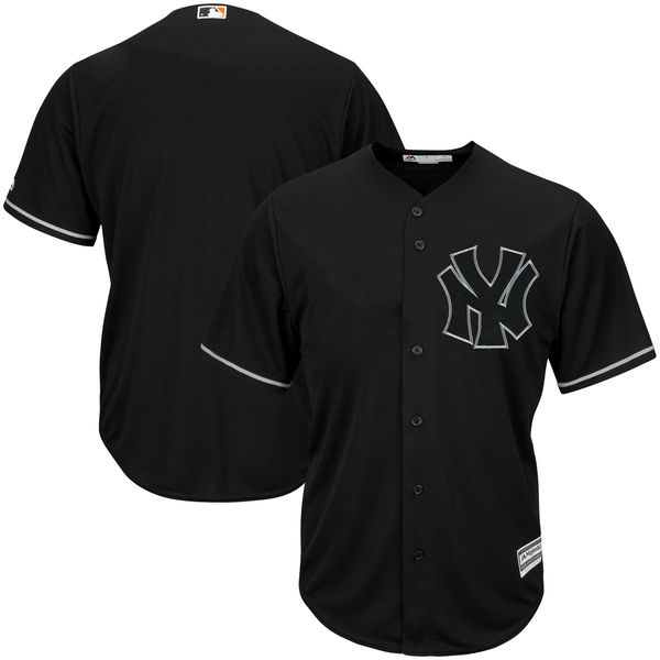 New York Yankees Majestic Black Pop Fashion V-Neck Jersey