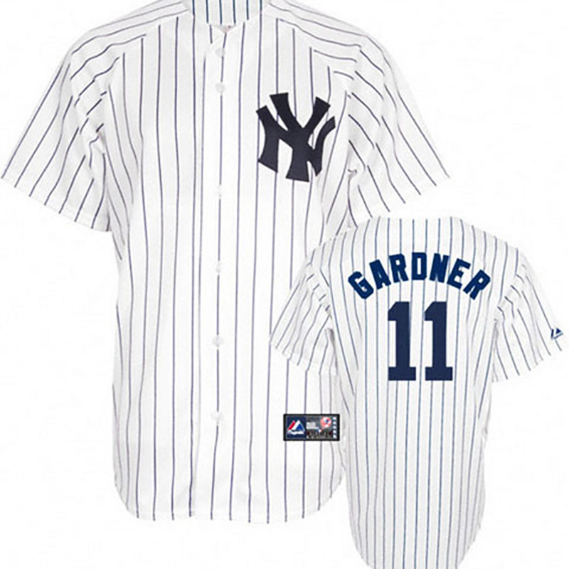 New York Yankees #11 Brett Gardner White Jersey