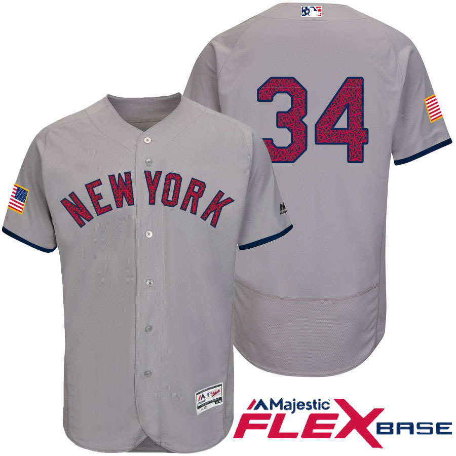 New York Yankees #34 Brian McCann Gray Stars & Stripes 2016 Independence Day Flex Base Jersey