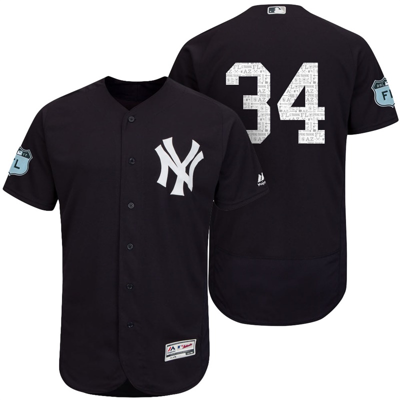 New York Yankees Brian McCann #34 Navy 2017 Spring Training Grapefruit League Patch Authentic Collection Flex Base Jersey