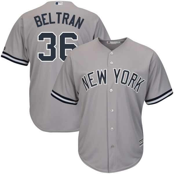 New York Yankees #36 Carlos Beltran Majestic Gray Official Cool Base Player Jersey