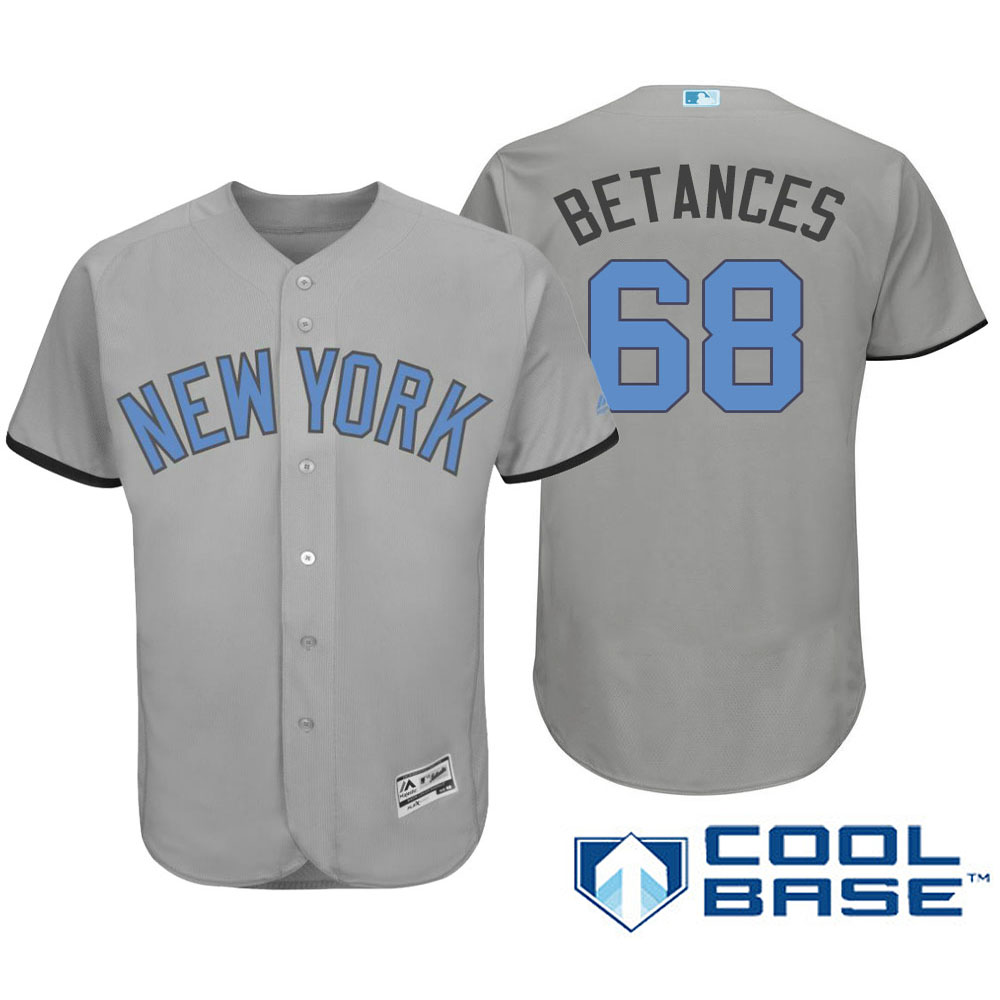 New York Yankees #68 Dellin Betances Majestic Gray Fashion 2016 Father's Day Cool Base Jersey