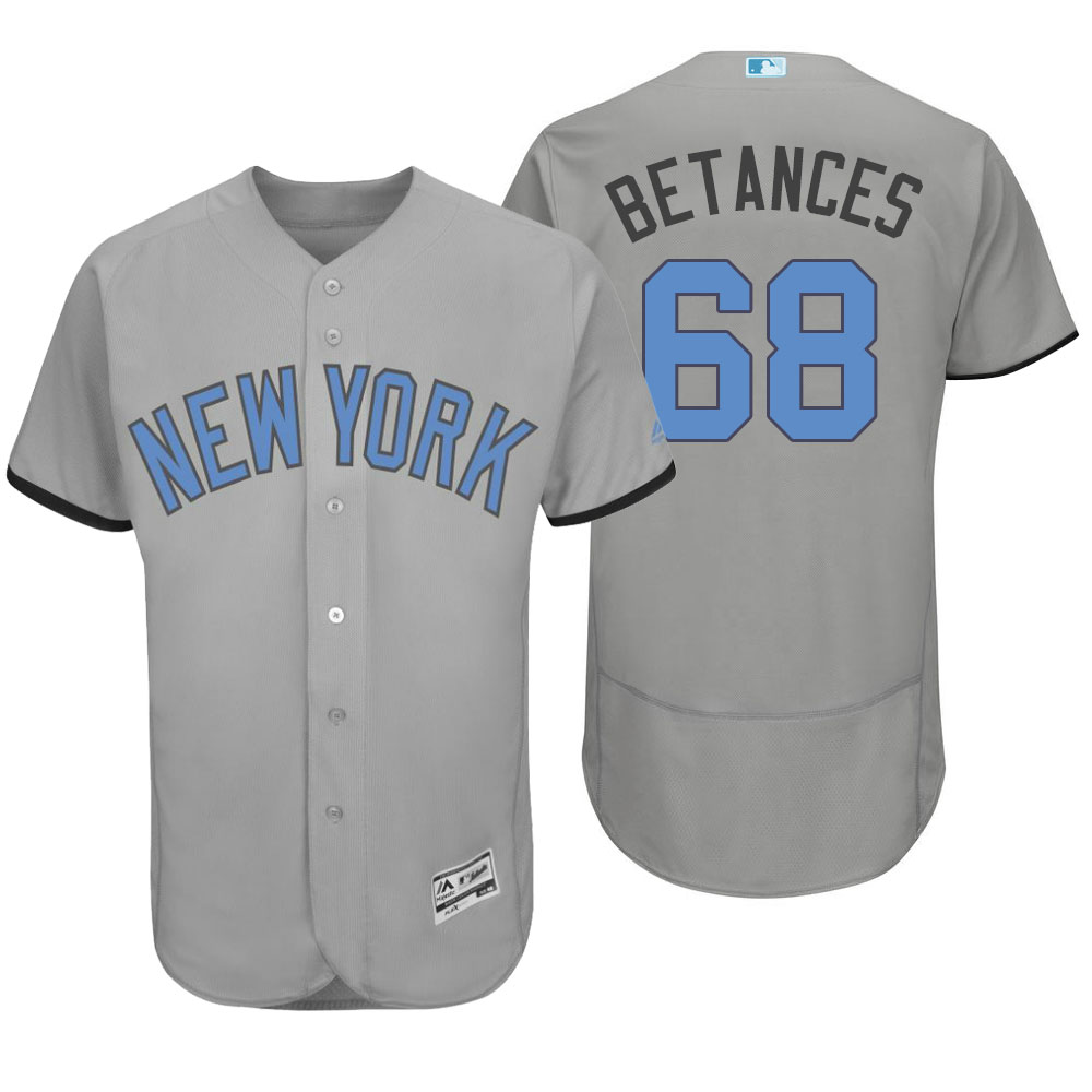 New York Yankees #68 Dellin Betances Majestic Gray Fashion 2016 Father's Day Flex Base Jersey