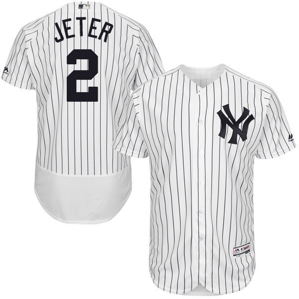 New York Yankees #2 Derek Jeter White Flexbase Authentic Collection Jersey