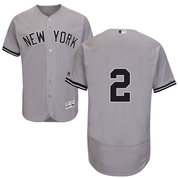 New York Yankees Derek Jeter #2 Gray Authentic Collection Flexbase Player Jersey