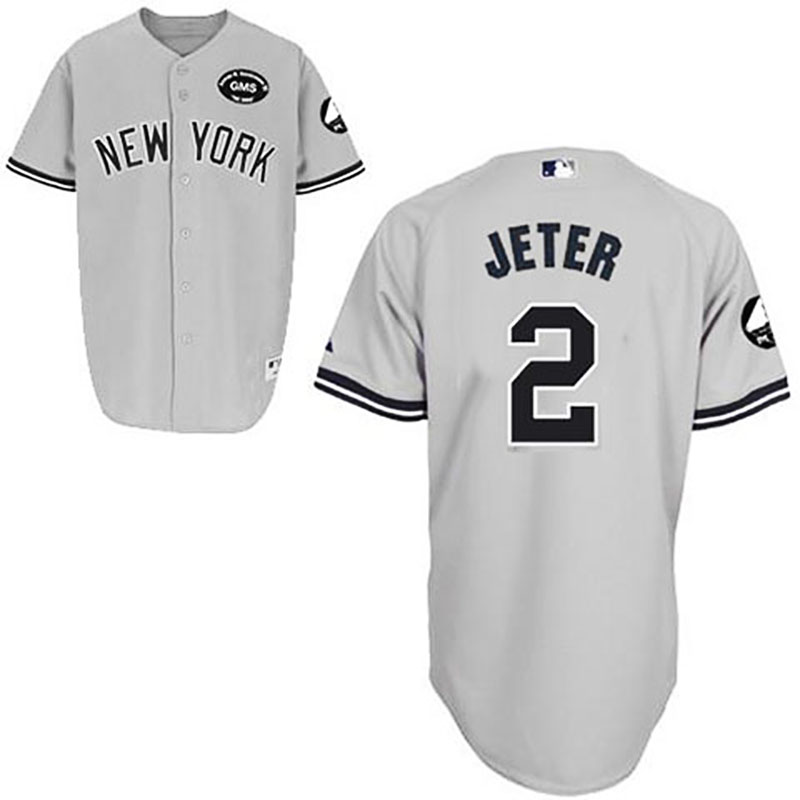 New York Yankees #2 Derek Jeter GMS Grey Jersey