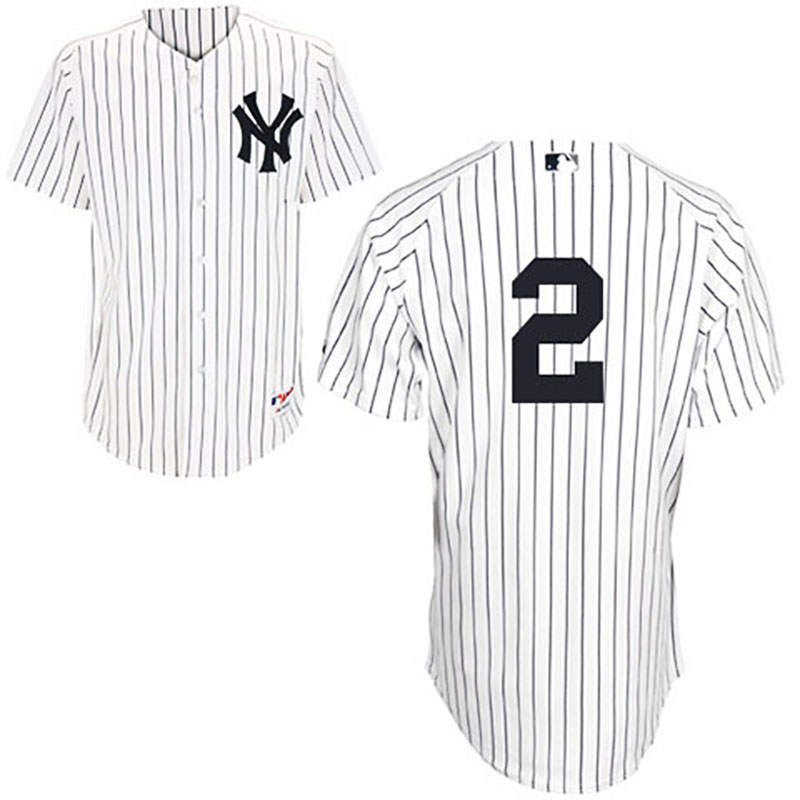 New York Yankees #2 Derek Jeter White Home Jersey