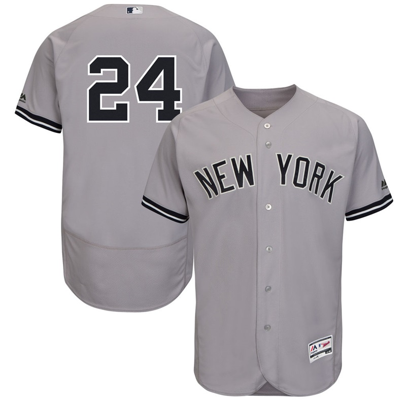 Men New York Yankees Gary Sanchez #24 Gray Road Flex Base Jersey