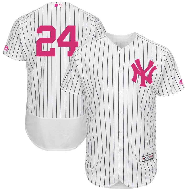 Gary Sanchez #24 Men New York Yankees 2017 Mother's Day White Flex Base Jersey