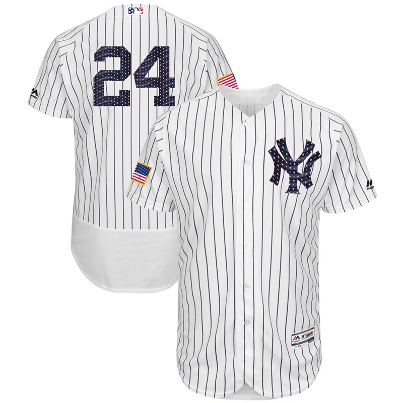 Gary Sanchez #24 New York Yankees 2017 Stars & Stripes Independence Day White Flex Base Jersey - Men