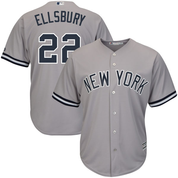 New York Yankees #22 Jacoby Ellsbury Majestic Gray Official Cool Base Player Jersey