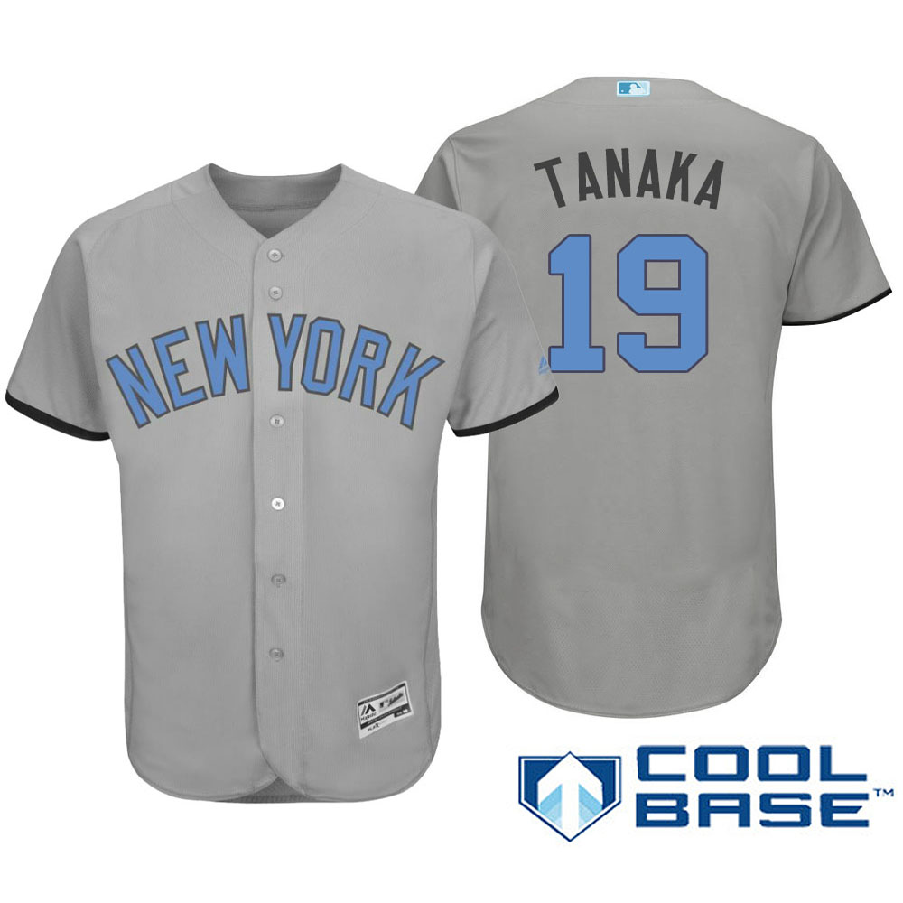 New York Yankees #19 Masahiro Tanaka Majestic Gray Fashion 2016 Father's Day Cool Base Jersey