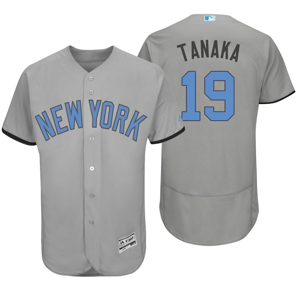 New York Yankees #19 Masahiro Tanaka Majestic Gray Fashion 2016 Father's Day Flex Base Jersey