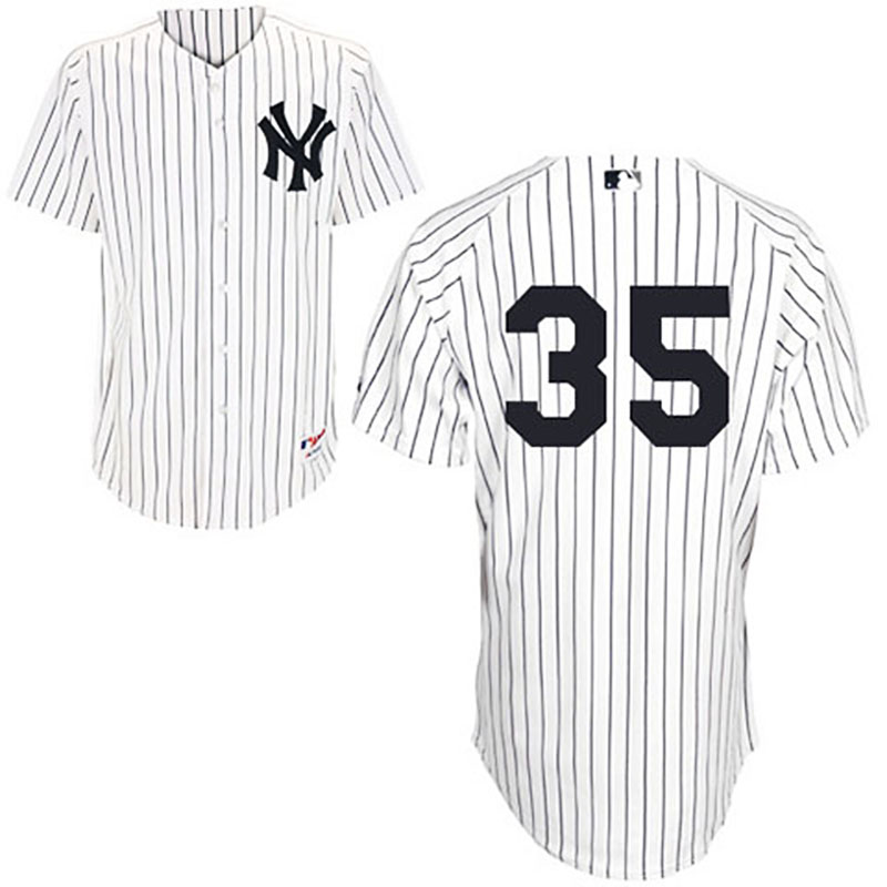 New York Yankees #35 Mike Mussina White Home Jersey