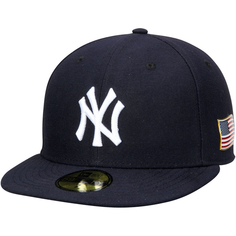 New York Yankees Navy On Field 9/11 Side Patch US Flag 59FIFTY Flex Hat