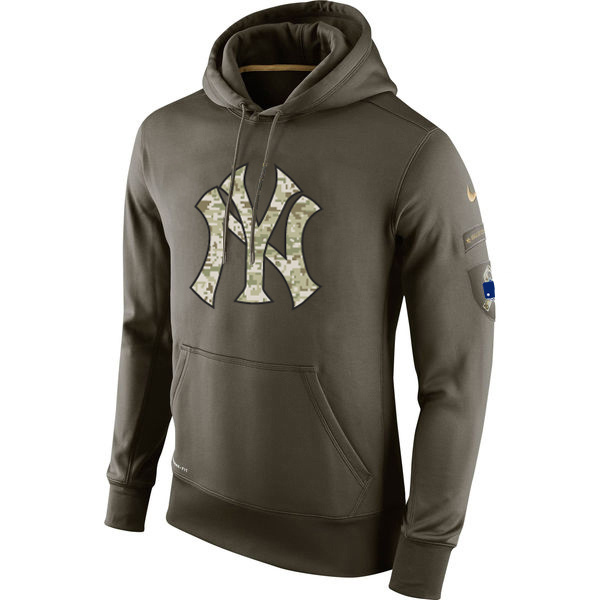 New York Yankees Olive Salute To Service Pullover Hoodie