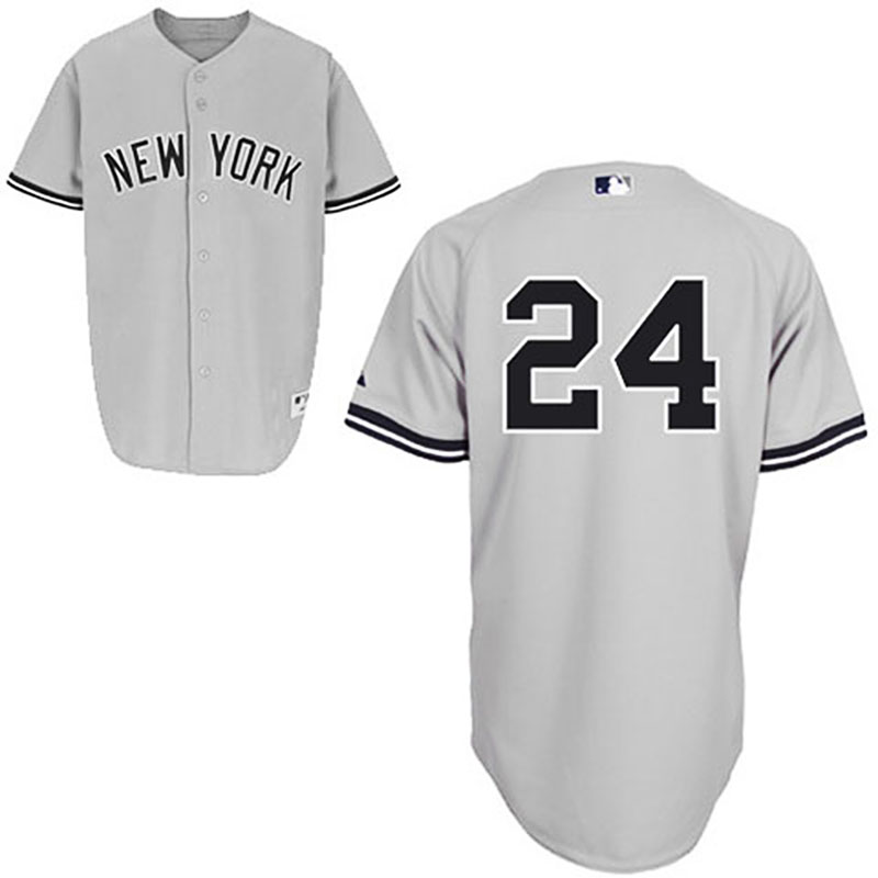 New York Yankees #24 Robinson Cano Grey Road Jersey