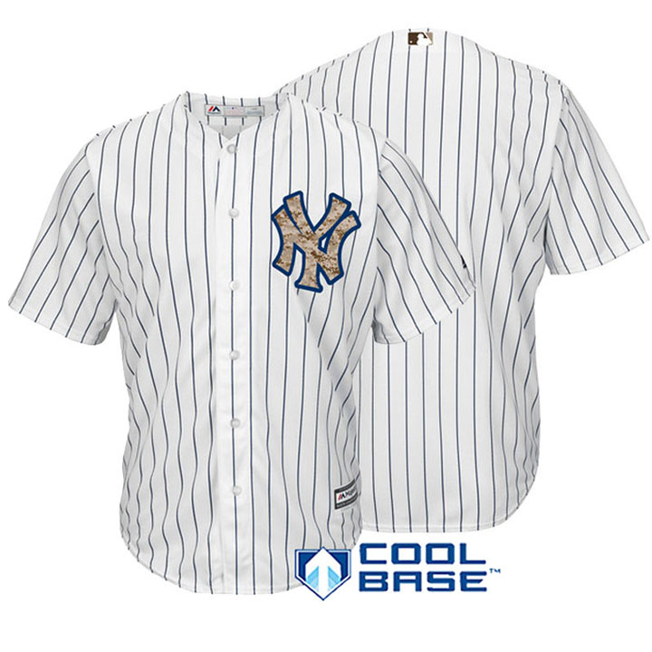 New York Yankees Majestic White Camo Logo Team Jersey