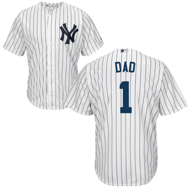 New York Yankees Majestic White Father's Day Gift Authentic Jersey