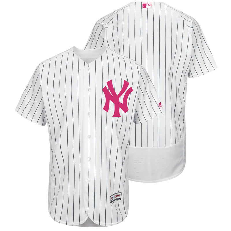 New York Yankees White Home 2016 Mother's Day Flex Base Jersey