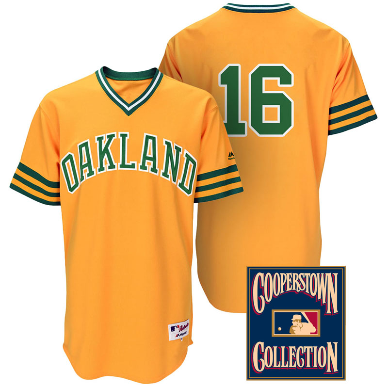 Oakland Athletics #16 Billy Butler Gold Turn Back the Clock Throwback Jersey