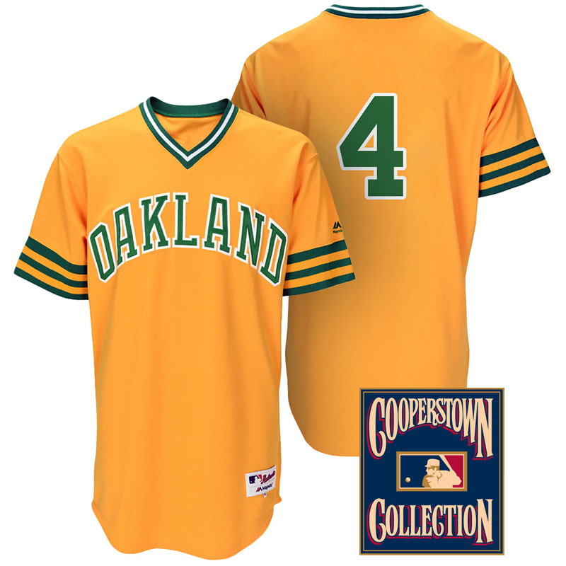 Oakland Athletics #4 Coco Crisp Gold Turn Back the Clock Throwback Jersey