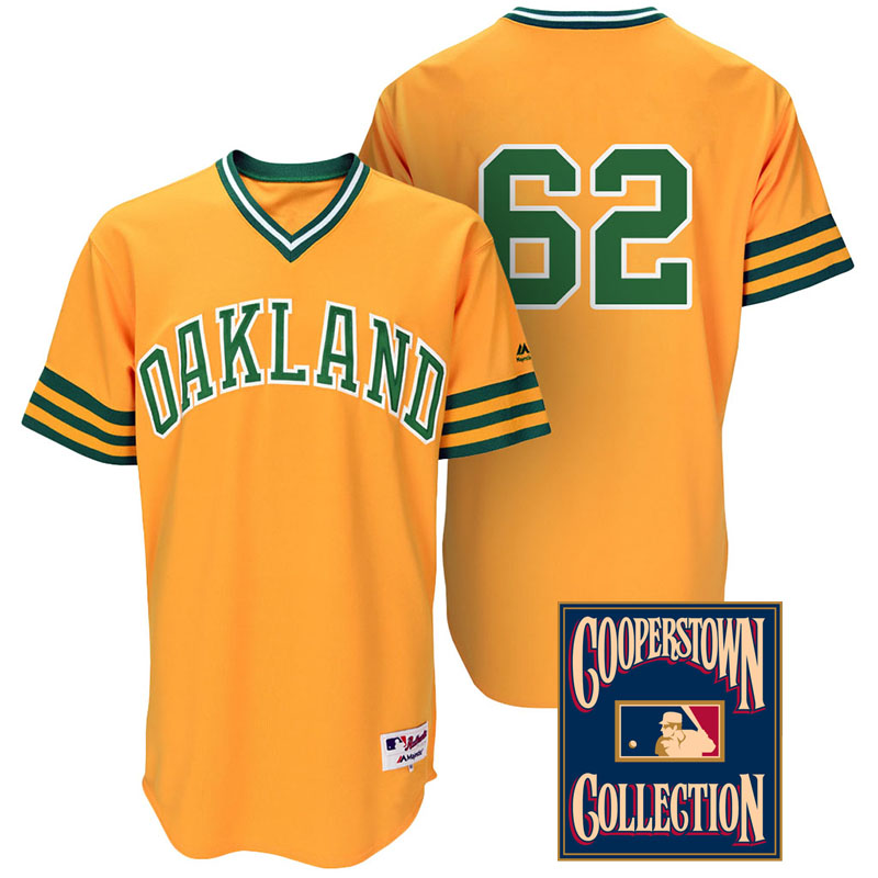 Oakland Athletics #62 Sean Doolittle Gold Turn Back the Clock Throwback Jersey