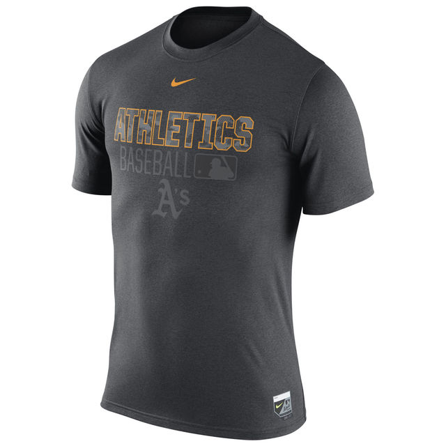 Oakland Athletics Anthracite 2016 Authentic Collection Legend Issue 1.6 Performance Team T-Shirt