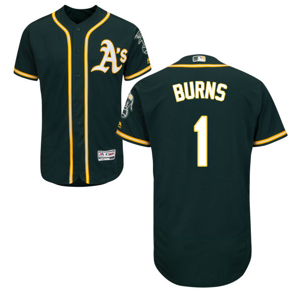 Oakland Athletics Billy Burns #1 Majestic Green Authentic Collection Flexbase Jersey