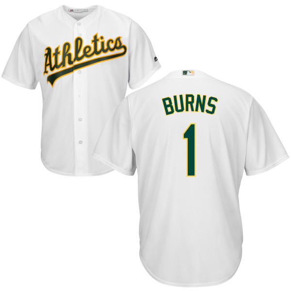 Oakland Athletics Billy Burns #1 Majestic White Authentic Cool base Jersey