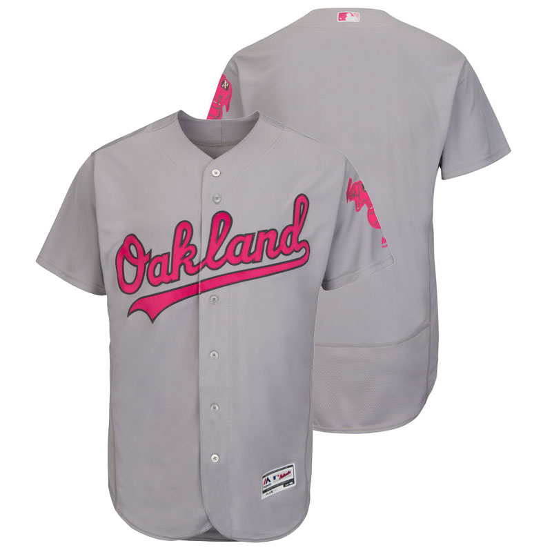 Oakland Athletics Gray Road 2016 Mother's Day Flex Base Jersey