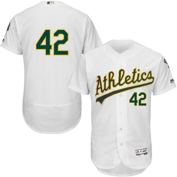 Oakland Athletics Jackie Robinson #42 Majestic White Authentic Collection Flexbase Jersey